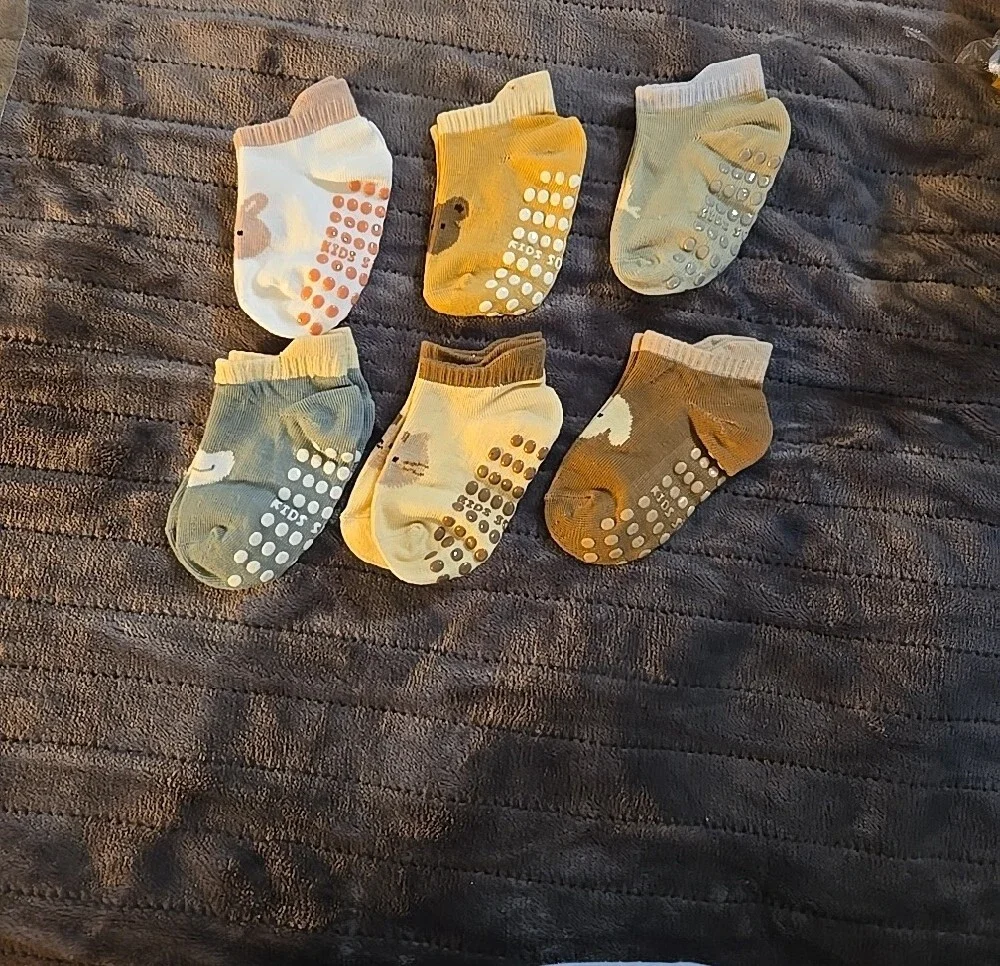 Toddler Boy Non-Slip No-Show Ankle Socks - Pack of 6
